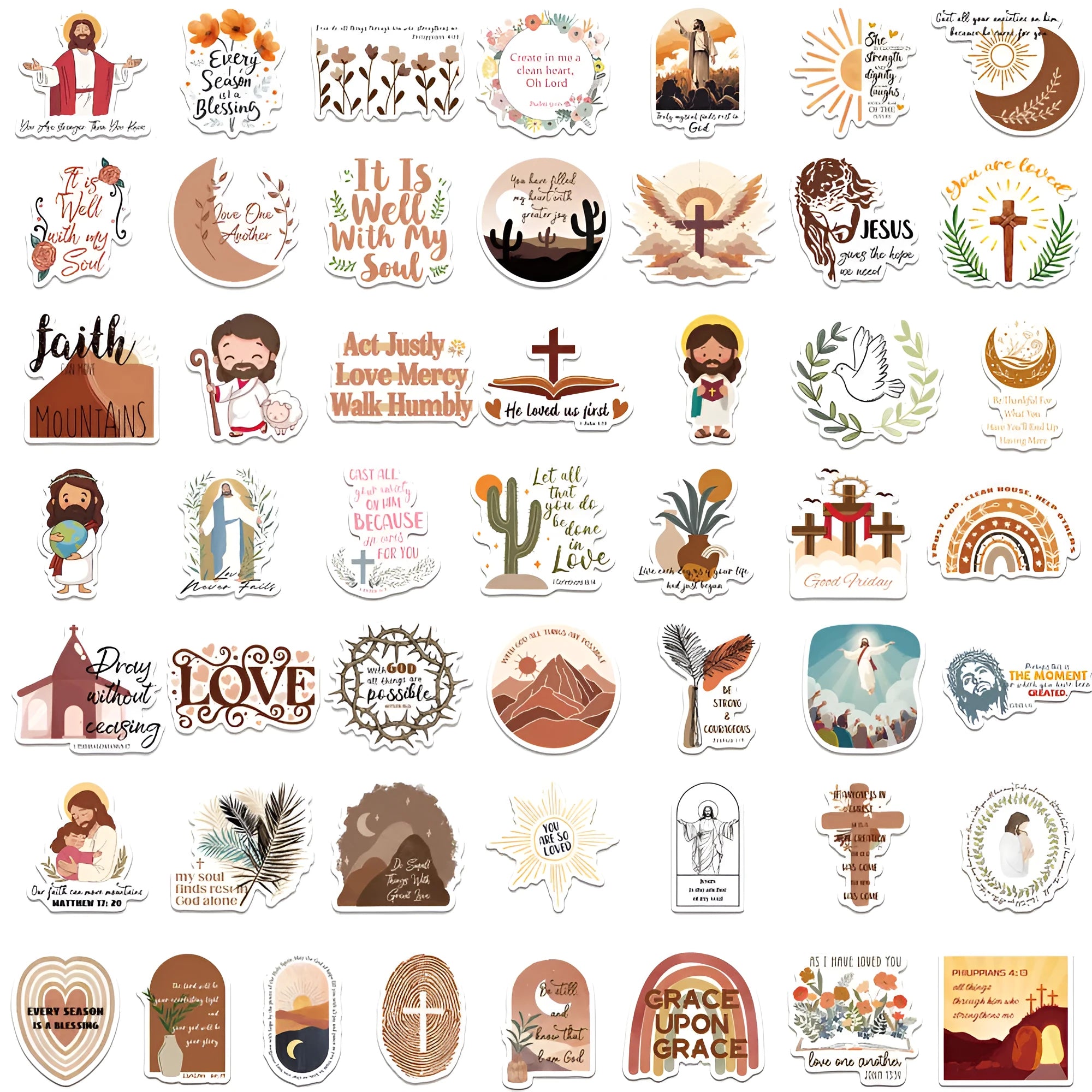 Pack of 50 assorted graffiti-style decorative stickers for personalisation