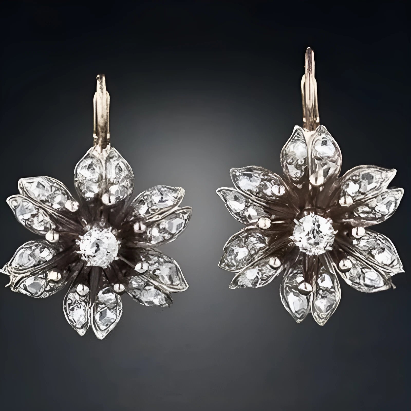 Silver electroplated retro fashion earrings for women with alloy construction