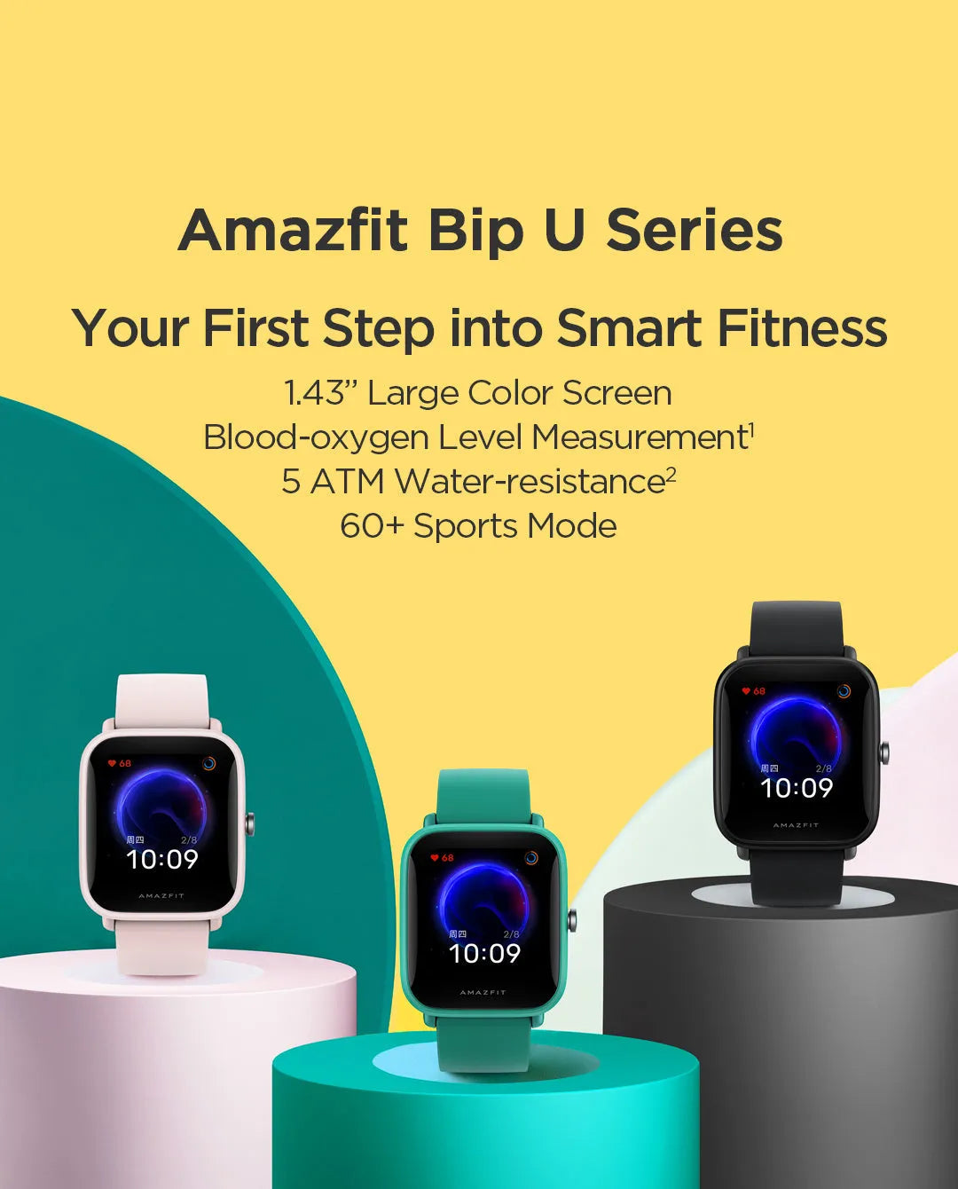 Smartwatch with 1.54-inch full touch screen, TPU wrist strap, Bluetooth calling and music playback, available in black, green, and pink