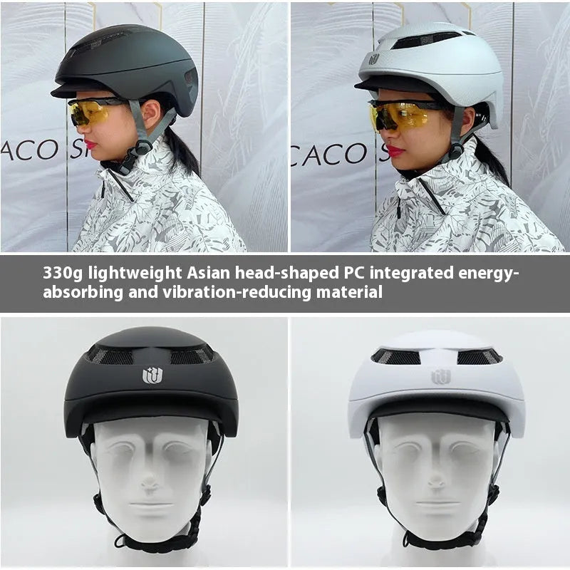 Matte black ski riding electric car cap with PC integrated moulding visor, XL 62-65cm