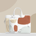 Girl laptop bag in blue PU leather with zipper opening for 15.6 inch waterproof shockproof protection