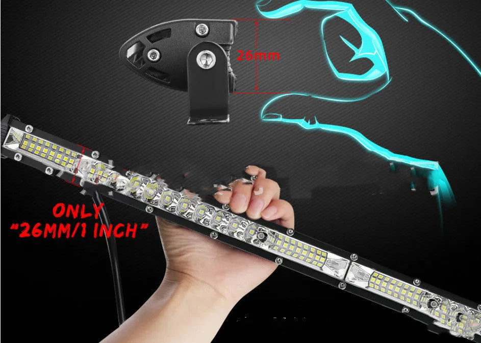 Ultra-thin aluminium alloy LED strip light for vehicle front bumper or roof mounting