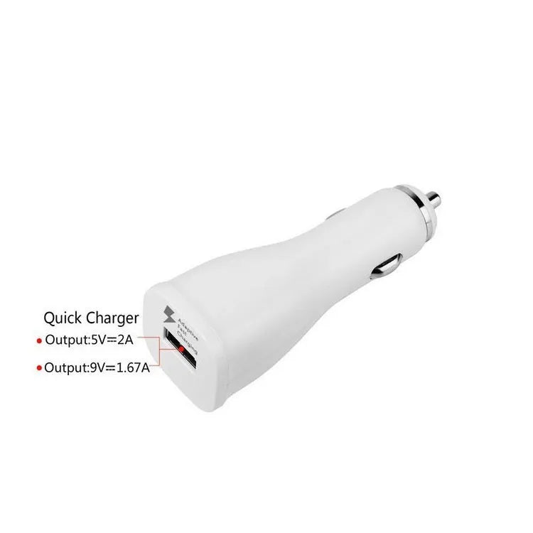 QC30 single port USB car charger with QC2.0 fast charging for mobile devices