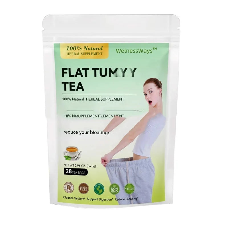 28 Day Slim Flat Tummy Tea programme with nine herbal tea blends including MACA energy and skin whitening collagen teas