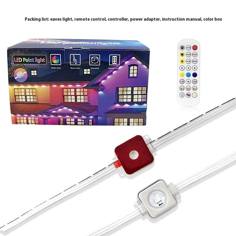 Planets outdoor eaves light string with remote control showing planetary modelling and weatherproof construction
