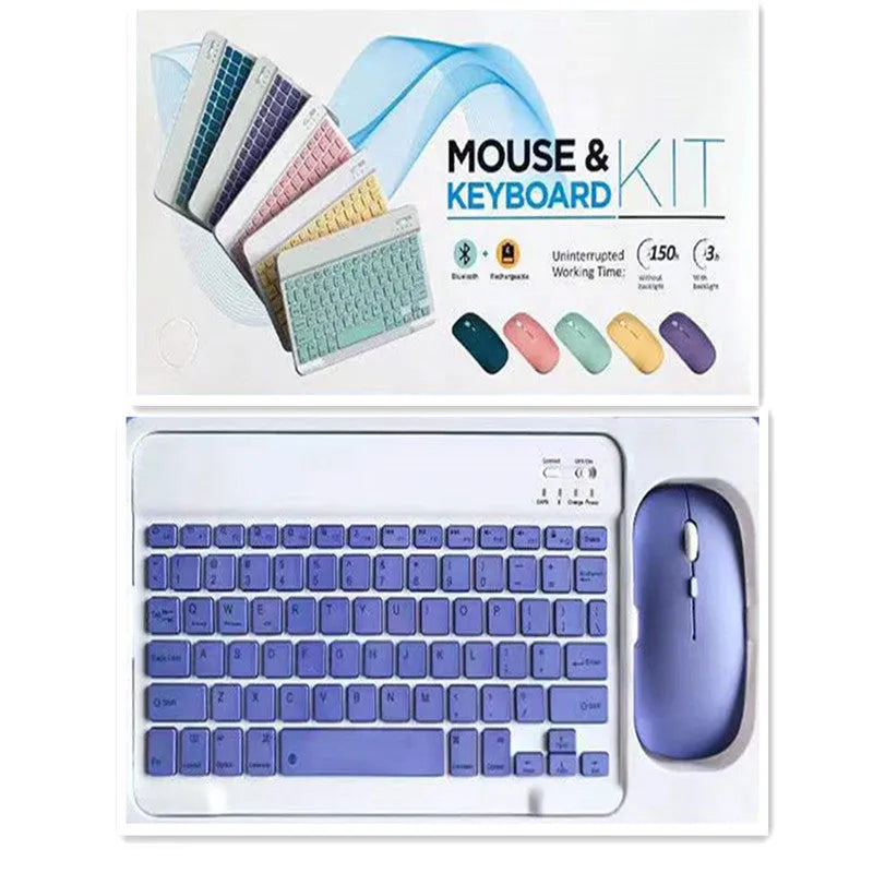 10-inch Bluetooth keyboard and wireless mouse set in multiple colour options with USB linker