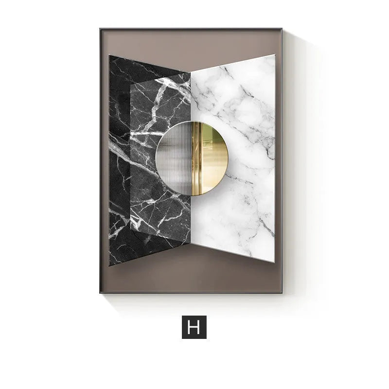 Abstract geometric pattern printed on a canvas painting for wall decoration