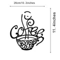 Black wrought iron wall ornament with English letter silhouettes measuring 26x28cm