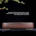 Handmade antique rectangular purple clay flower pot for indoor plants
