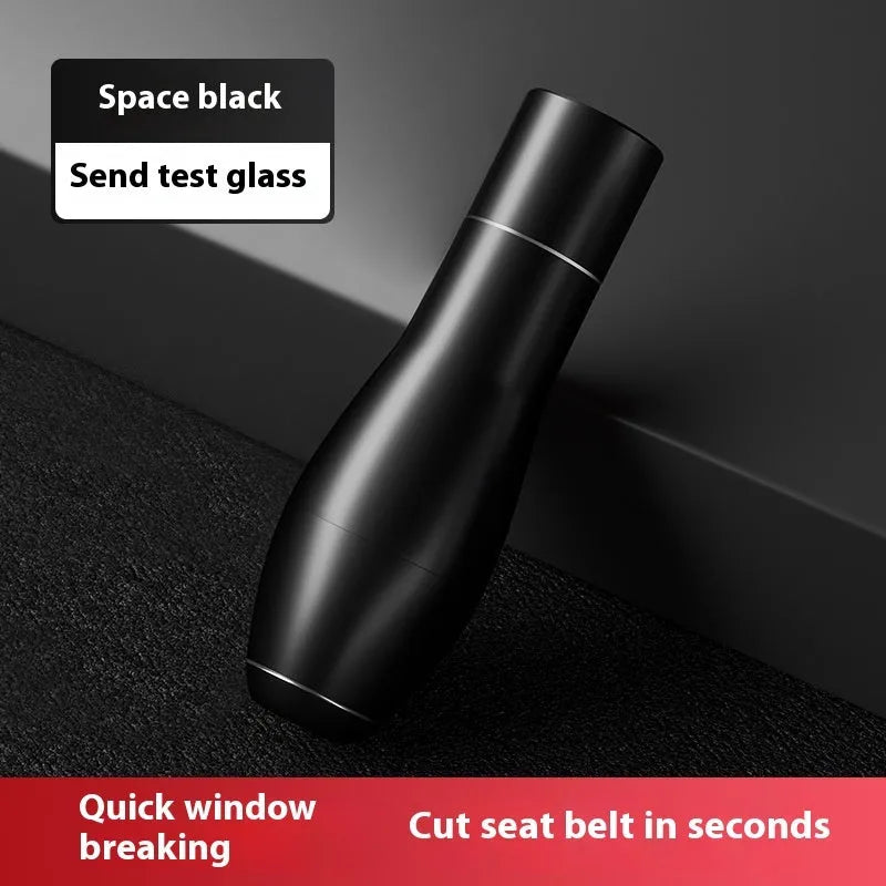 Multifunctional aluminium alloy vehicle window breaking machine with seatbelt cutter in black colour