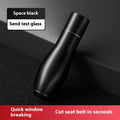 Multifunctional aluminium alloy vehicle window breaking machine with seatbelt cutter in black colour