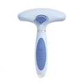 Stainless steel double row pet grooming comb for dog hair removal in Apple White or Azure Light Blue