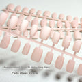 Set of frosted velvet Cat's Eye false nails with Aurora glitter on a clear background, showing short ladder sizes.