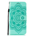 Mandala mobile phone leather case with card insertion, lanyard, bracket and magnetic suction for selected iPhone models