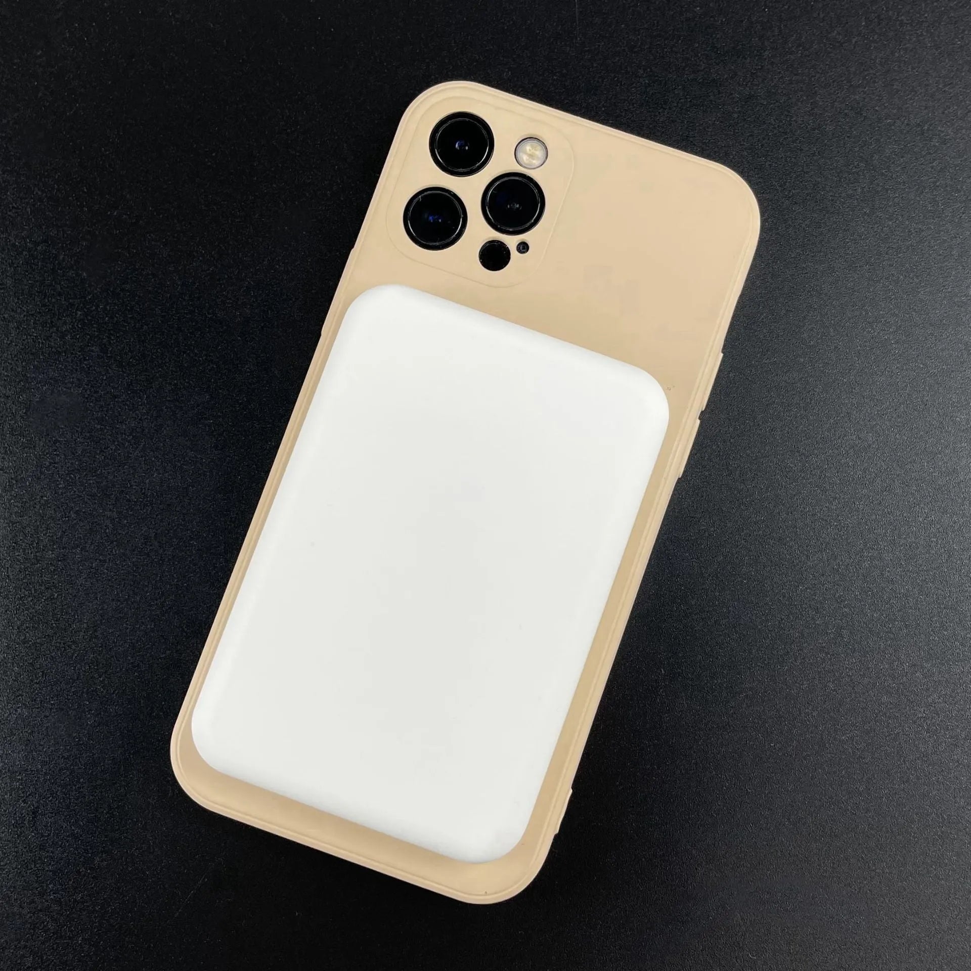 Magnetic wireless charger power bank in white colour showing 5000mAh capacity and compact dimensions