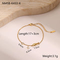 Titanium steel bracelet with 18K gold plating and geometric zircon star pendant