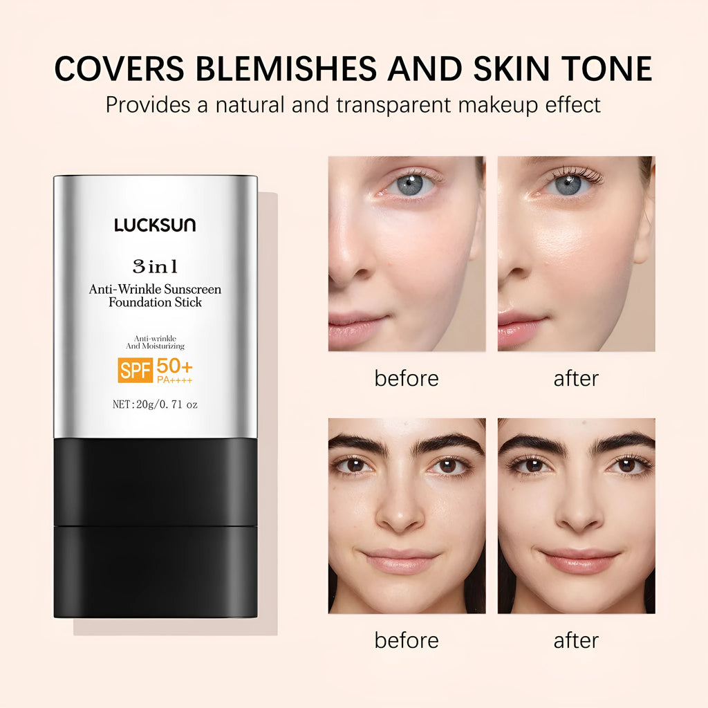 Three-in-one liquid foundation cream 20g with waterproof concealer and UV protection in natural colour