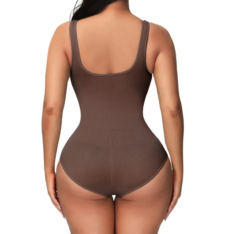 Seamless nylon bodysuit corset in multiple colours providing waist support and body sculpting