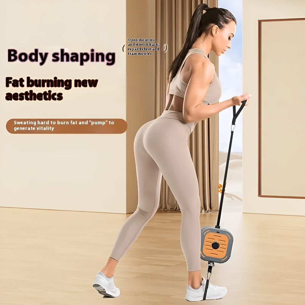 Power pump chest expander strength training equipment in vibrant orange with adjustable resistance system