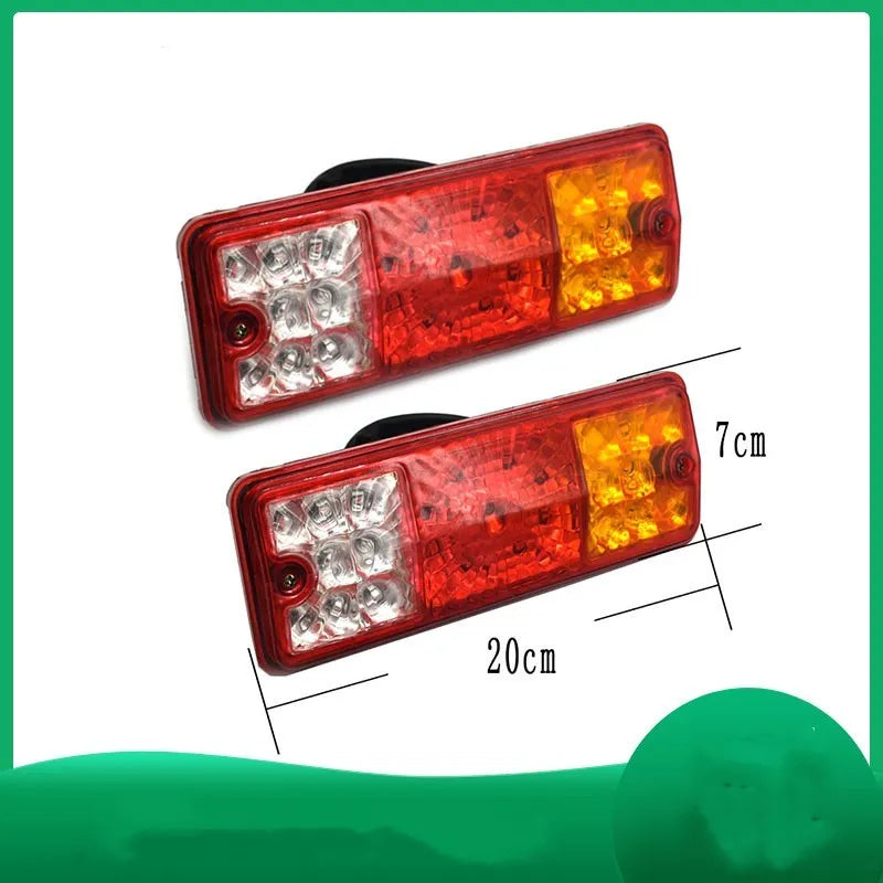 Black integrated shell taillight for electric tricycles, shows 200x70mm dimensions.