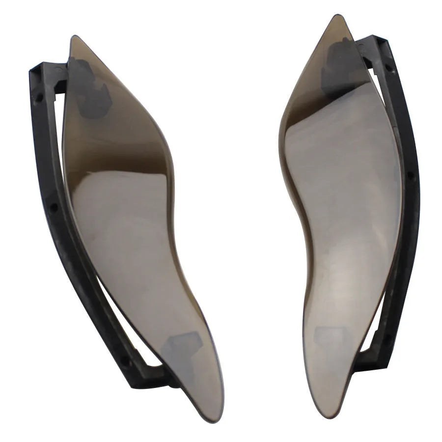 Harley-Davidson motorcycle windshield side wing kit in ABS plastic, smoked and black options