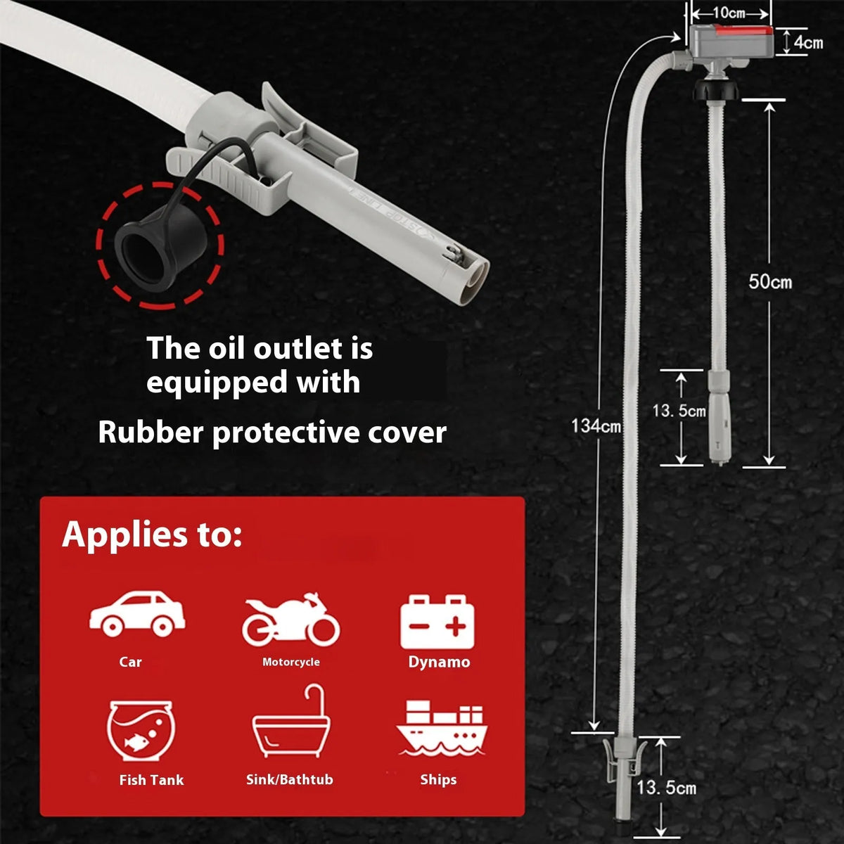 Portable FN901 oil extractor pump for oil, gasoline, urea and water transfer with dry battery operation