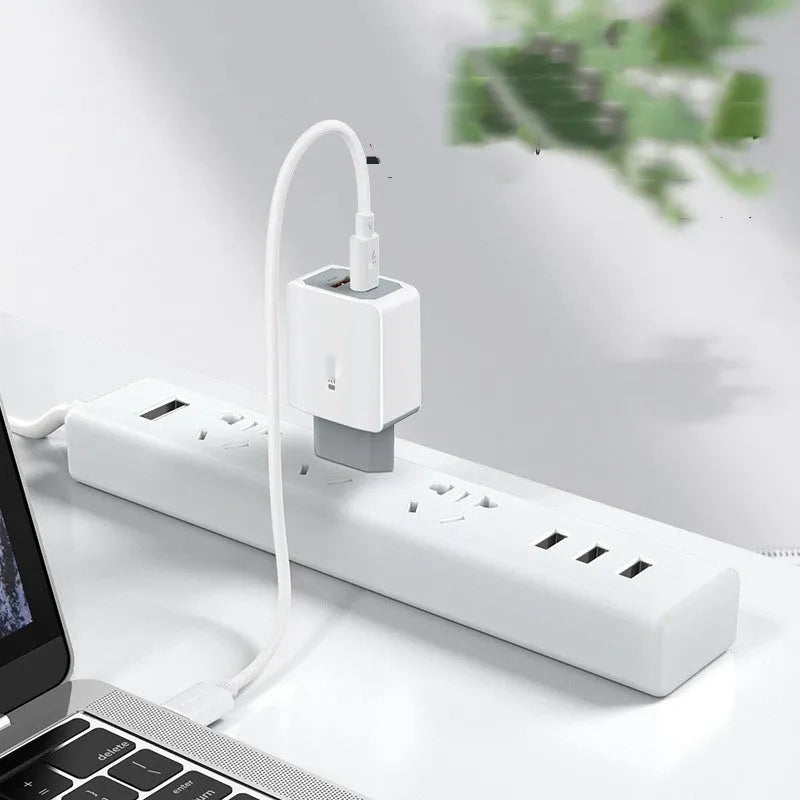 White European standard phone fast charger set with fireproof ABS PC charging head and cable