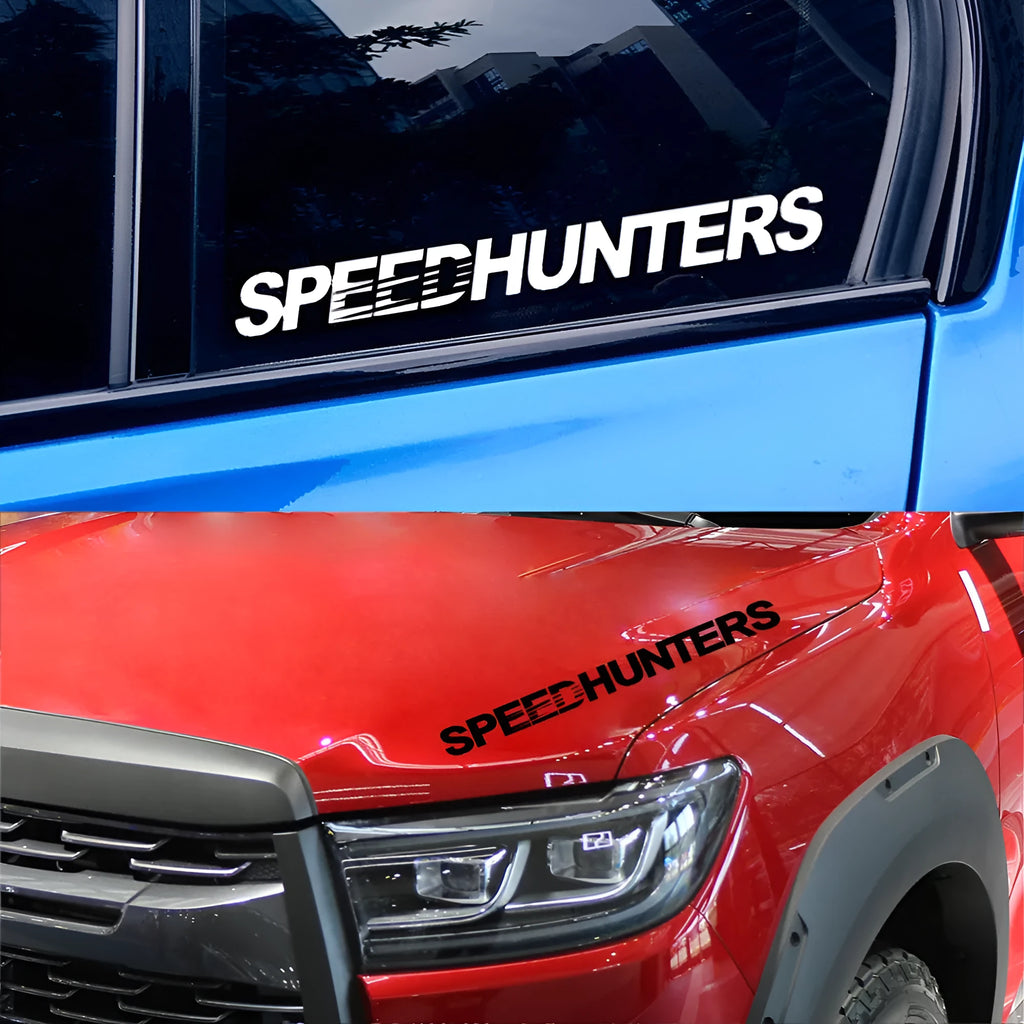 Speed Hunters reflective vinyl car sticker for rear gear or boot, 59 cm by 10 cm.