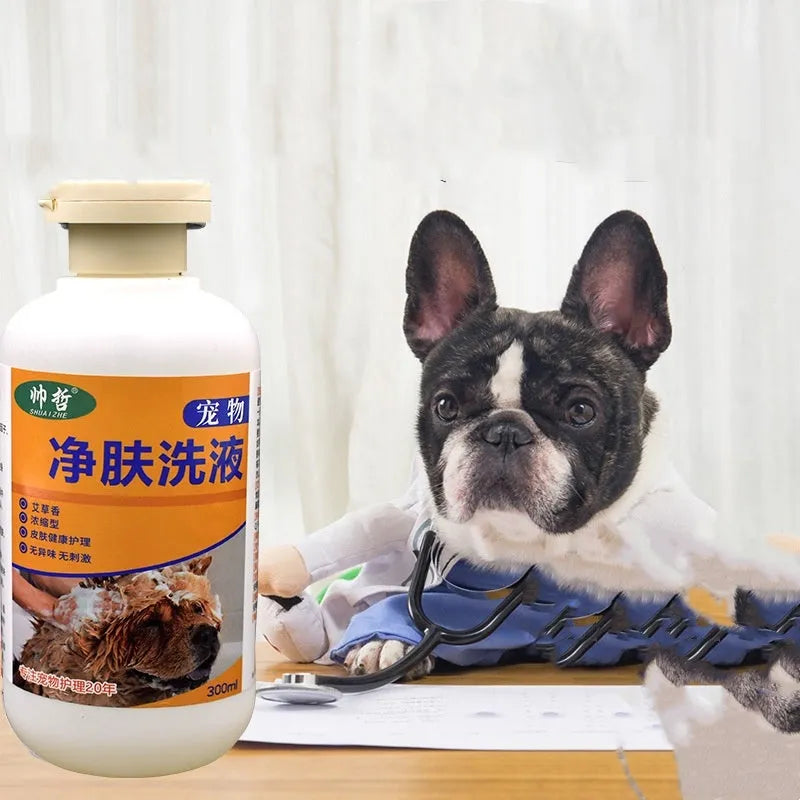 300ml bottle of pet body lotion for dog and cat skin care with deodorising properties