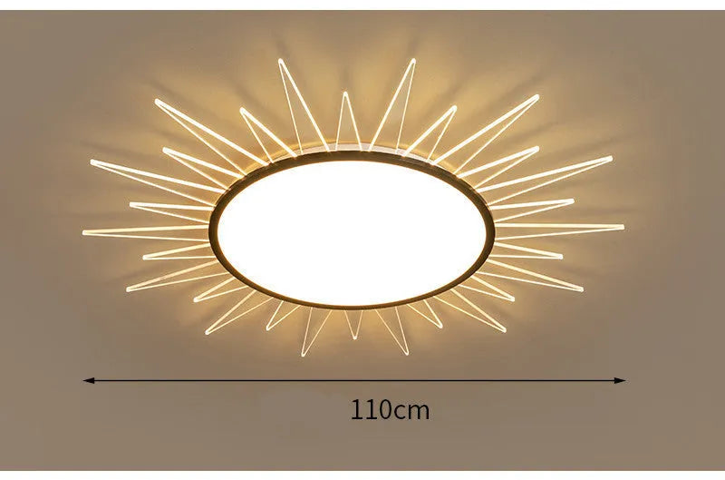 Modern aluminium ceiling lamp with round LED lampshade in multiple diameter options