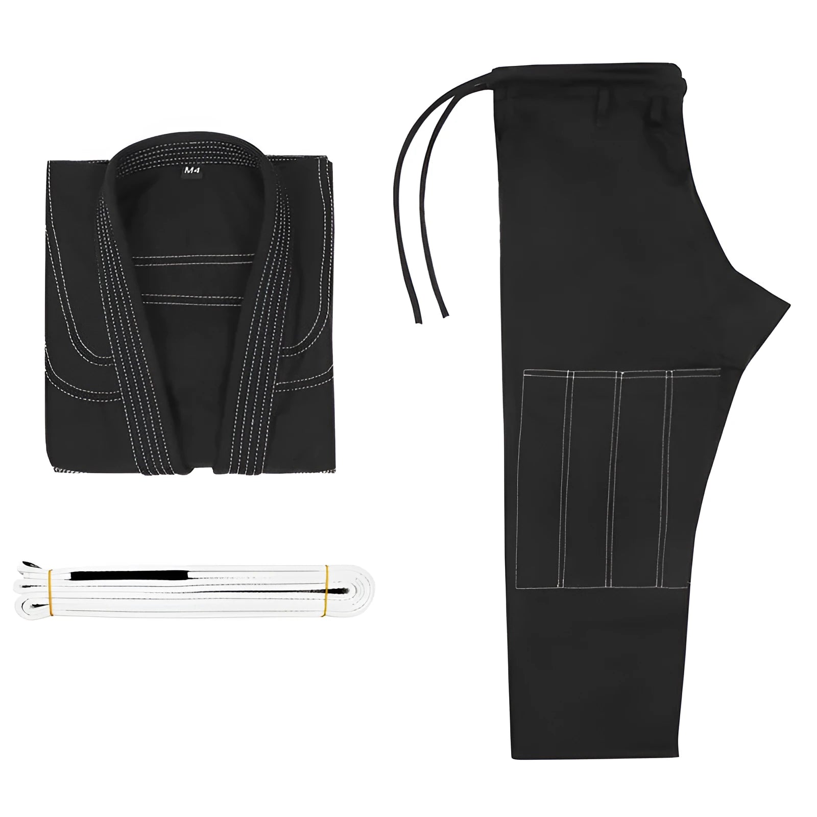 Brazilian Jiu-Jitsu gi uniform in cotton blend fabric showing jacket and trousers in available colours