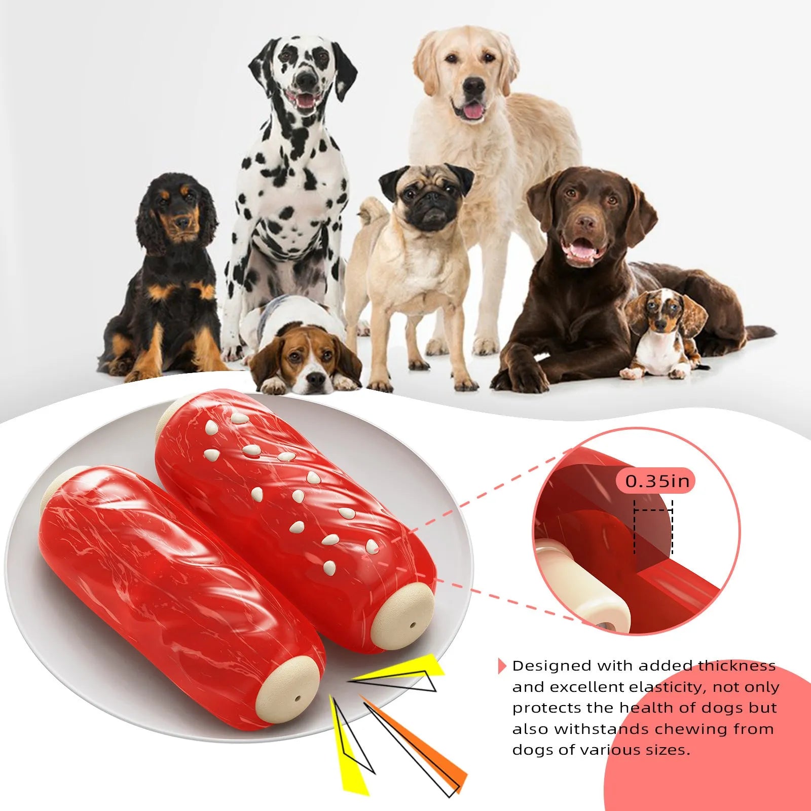 Primary colour plastic glue toothbrush snack molar rod dog chew toy for dental cleaning