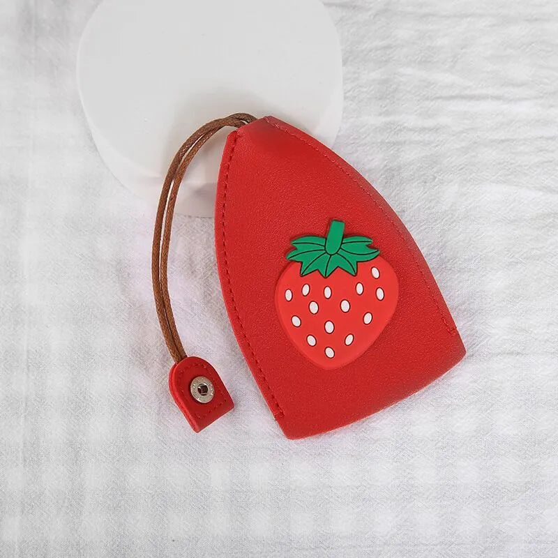 Cartoon design pull-out key case for car keys made from PU leather with pull-out tab