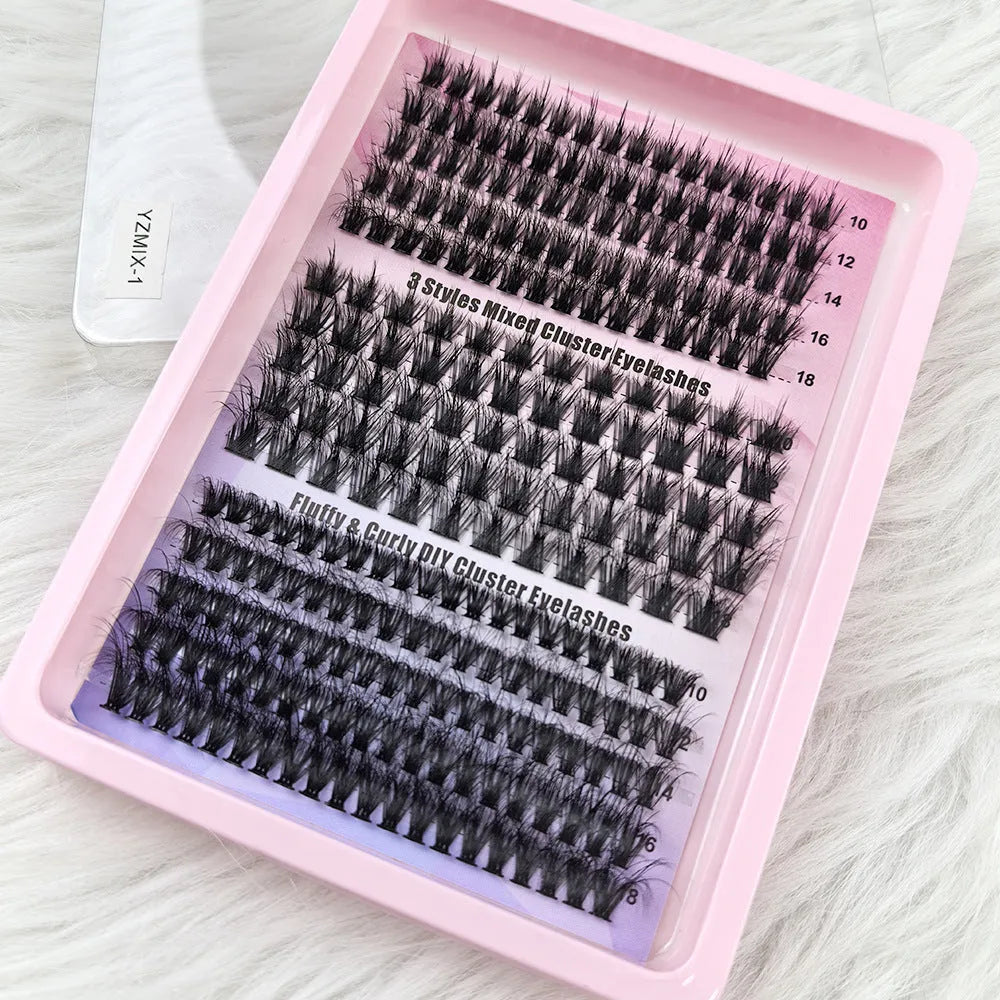 Mixed false eyelash set with five different styles in compact 13.7cm box