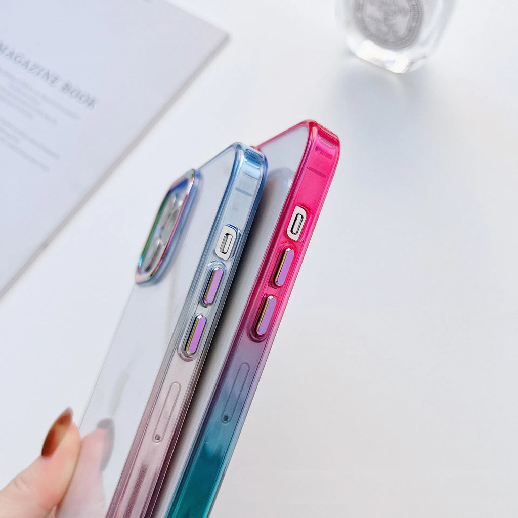 PC metal lens protective back cover case for iPhone 14 Pro Max in blue aurora colour