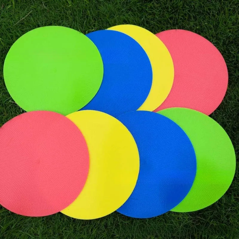 Football training marker disc in yellow, red, blue, green, orange and purple colours, 23cm diameter
