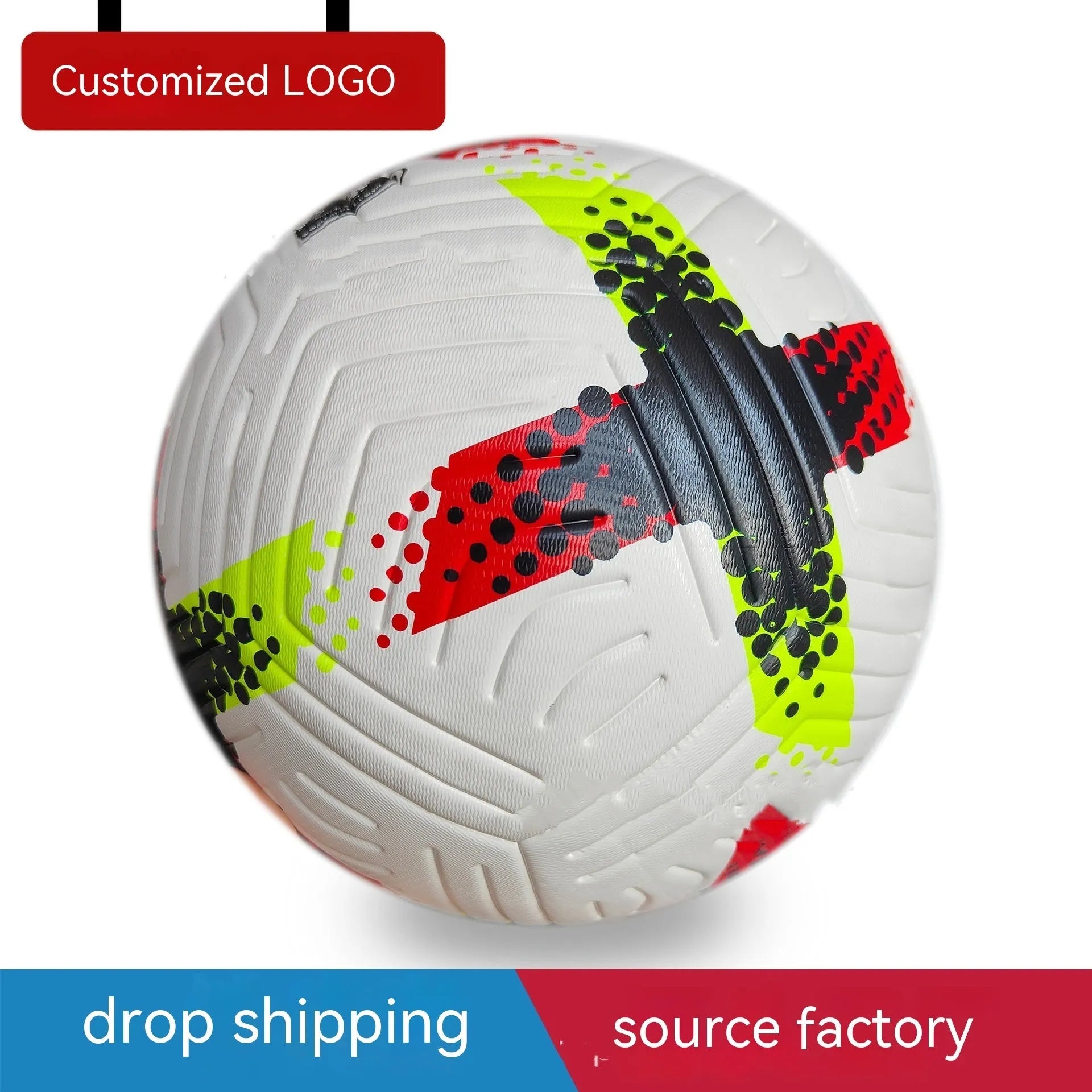 Fluorescent green size 5 football training ball with PU construction for club league matches
