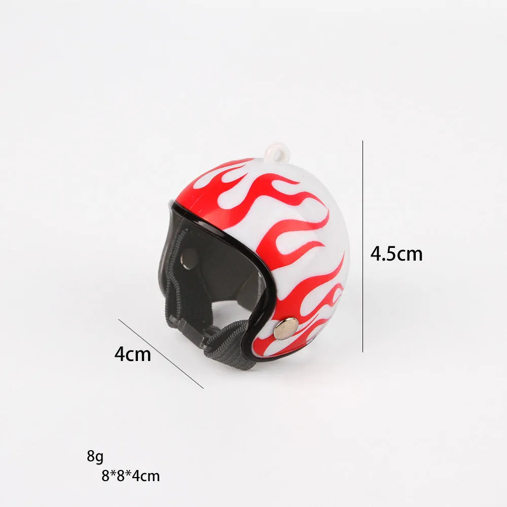Small adjustable pet helmet for chickens and birds with elastic bands and sponge lining