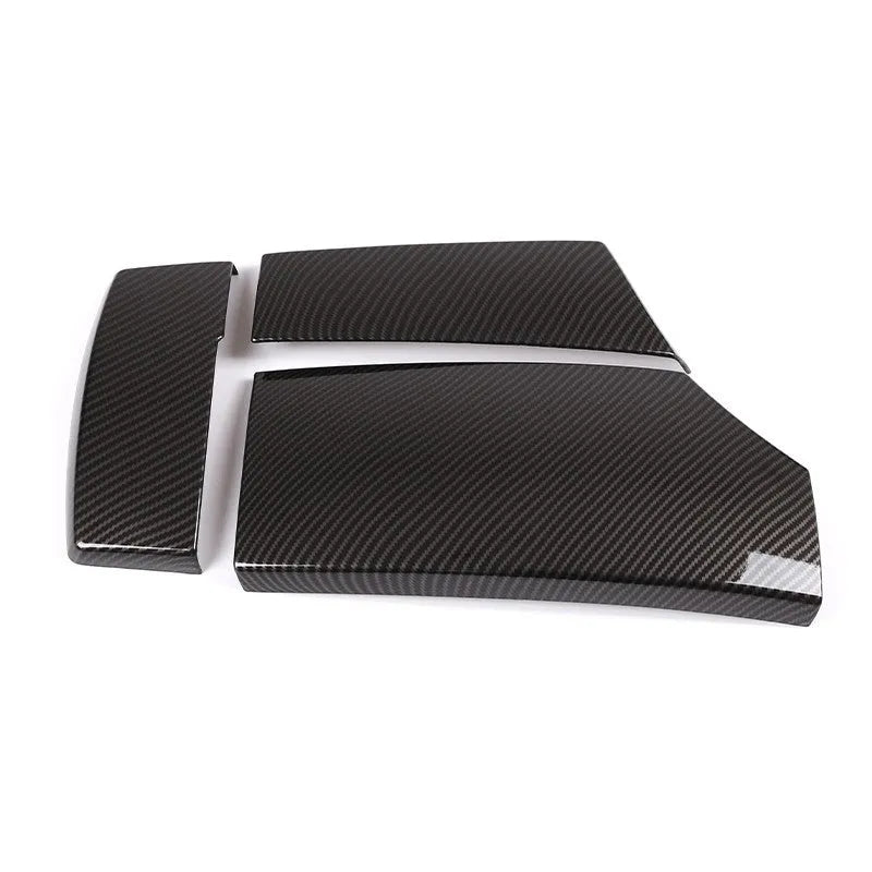 ABS carbon fibre pattern armrest box protective cover 3-piece set for car centre console