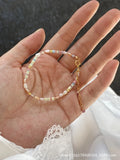 Purple freshwater pearl bracelet and matching necklace with 14k gold vermeil and silver accents