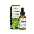 60ml glass bottle of pure tea tree essential oil with a dropper for skincare and aromatherapy