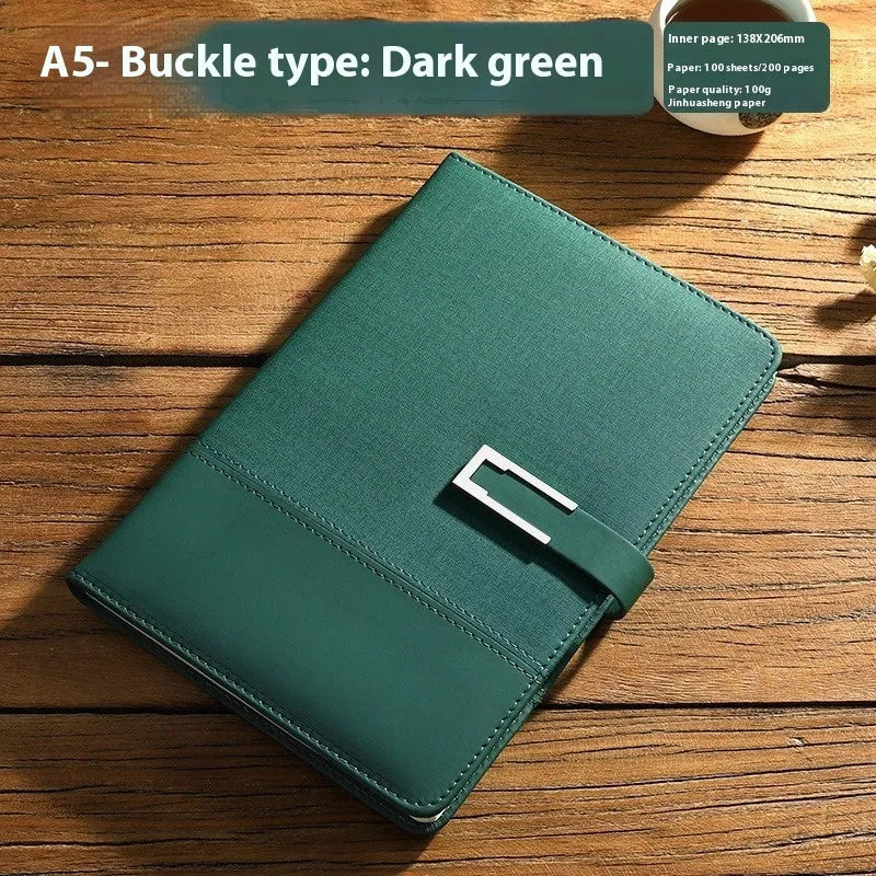 A5 soft pu leather notebook in business brown colour with wood-free paper pages