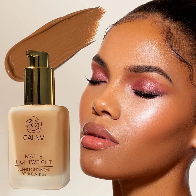 Liquid foundation wheat black leather white blend agent in natural colour for mixed skin