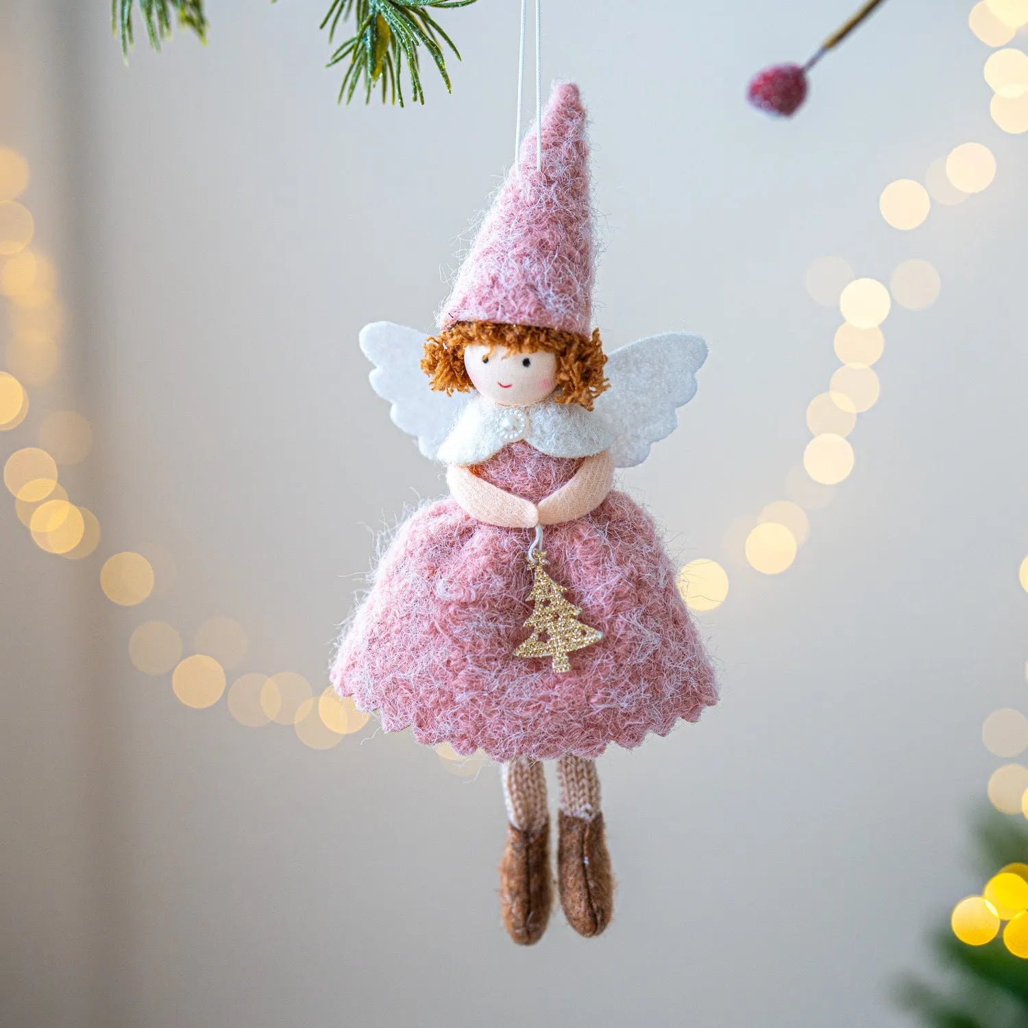 Christmas angel skirt felt pendant ornament in modern simplicity style with plush cloth construction