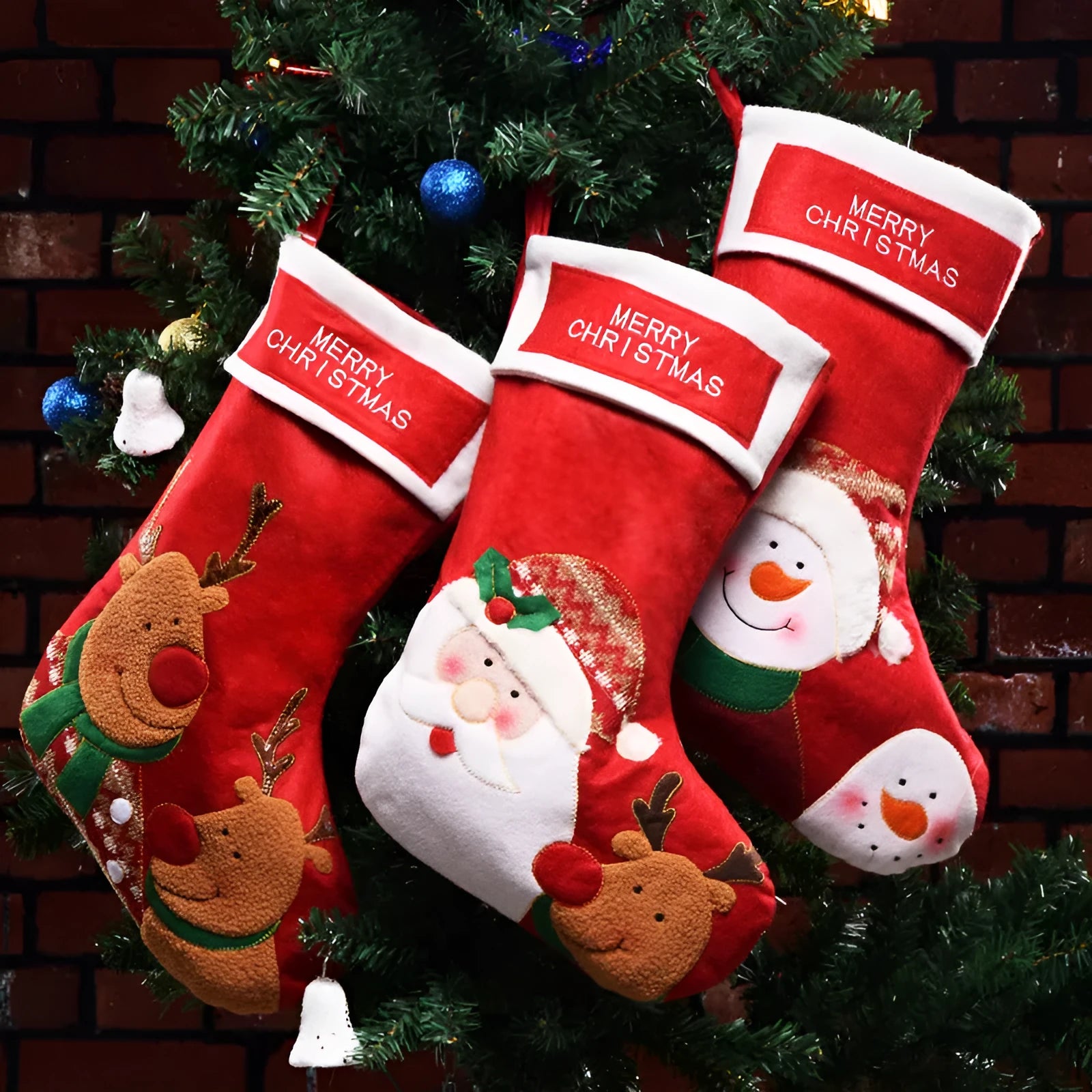 American-style Christmas sock pendant made from non-woven fabric with elk, old man, or snowman decorative designs
