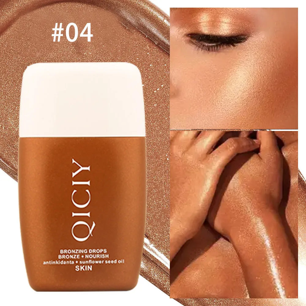 30ml bottle of body brightening contour liquid for face and body in four shade options