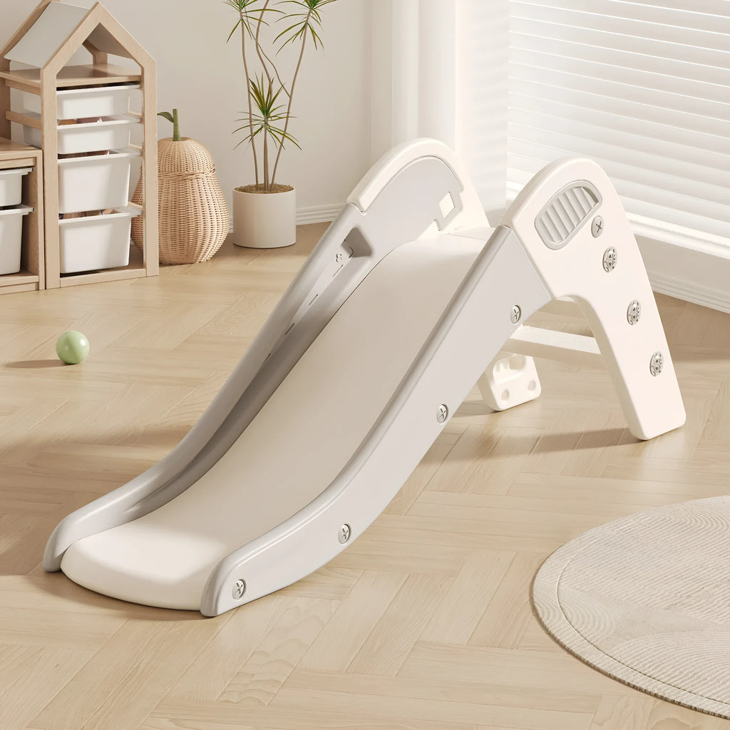 Small plastic baby slide in blue, for children under three years old.