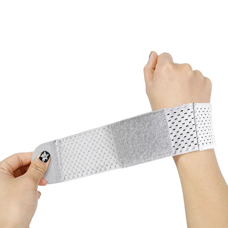 High elastic breathability athletic wristguard for weightlifting in black, grey, or pink.