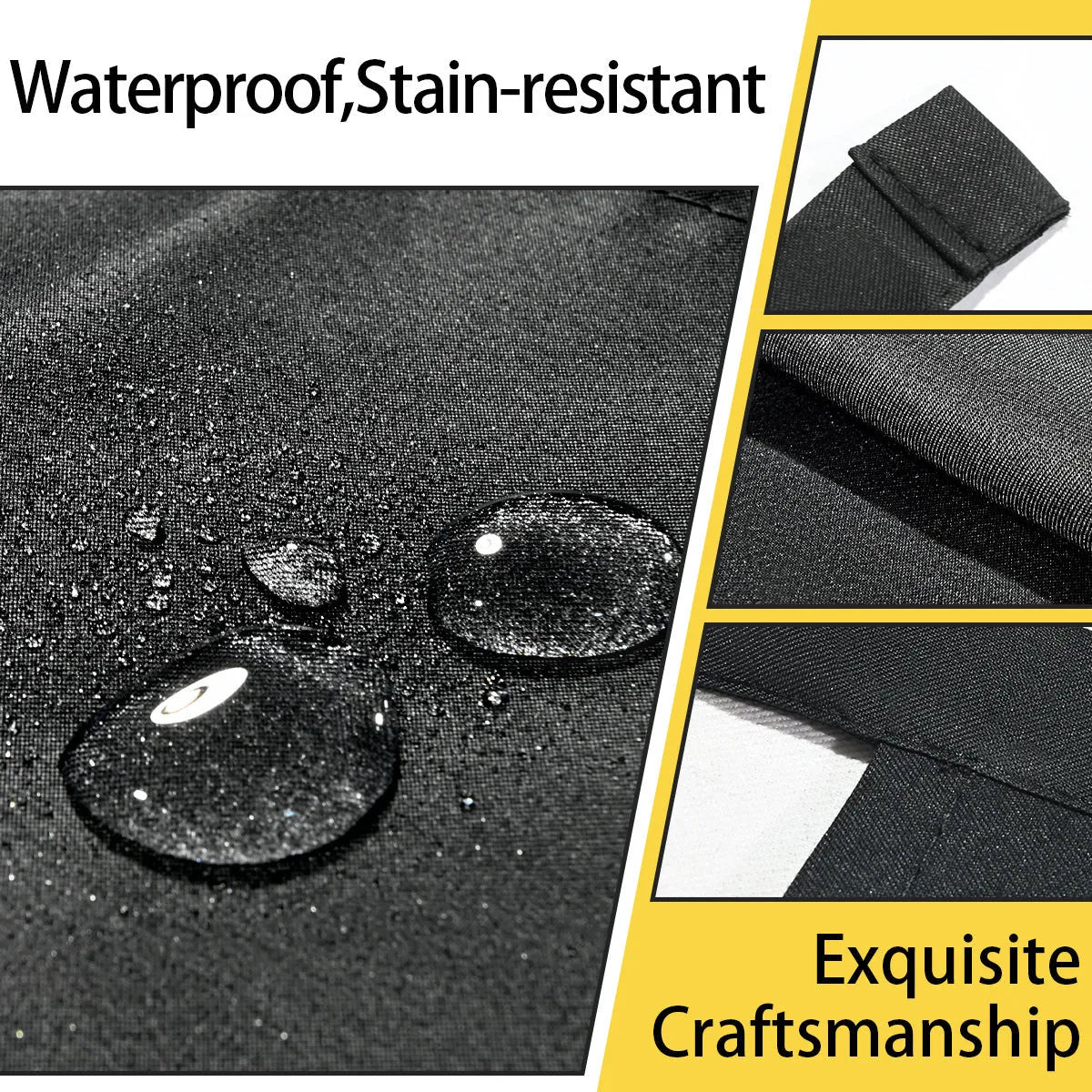 Black waterproof half-length waiter apron 30x60cm polyester kitchen work