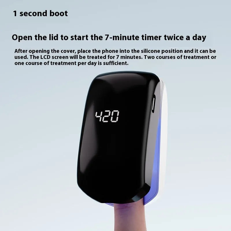 White UV nail fungus laser light auxiliary care lamp for onychomycosis with quick-drying function